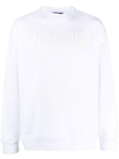 logo-print crew neck sweatshirt by MOSCHINO