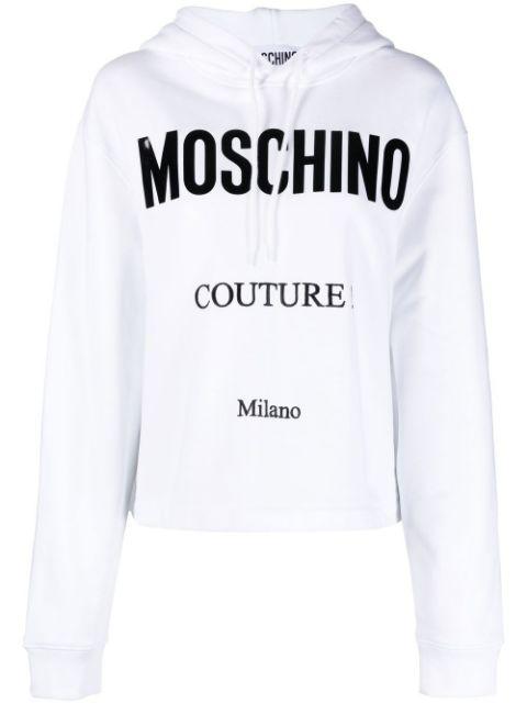 logo-print cropped hoodie by MOSCHINO