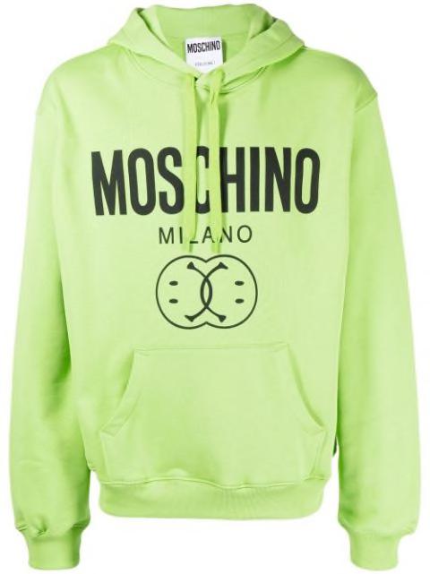 logo-print drawstring hoodie by MOSCHINO