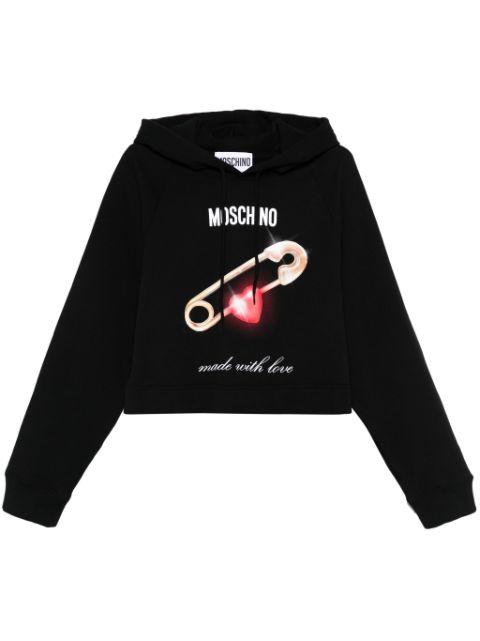 logo-print hoodie by MOSCHINO