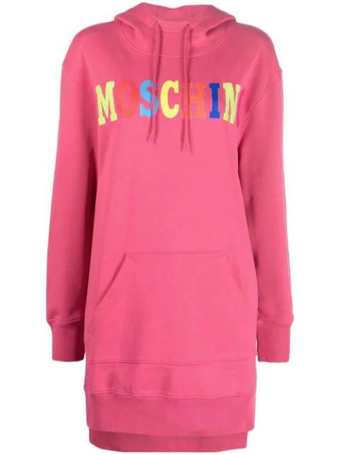 logo-print hoodied dress by MOSCHINO