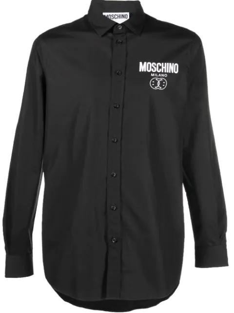 logo-print long-sleeve shirt by MOSCHINO