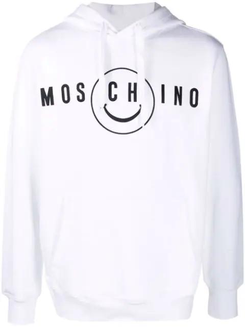 logo-print organic-cotton hoodie by MOSCHINO