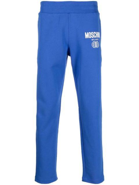 logo-print organic-cotton track pants by MOSCHINO