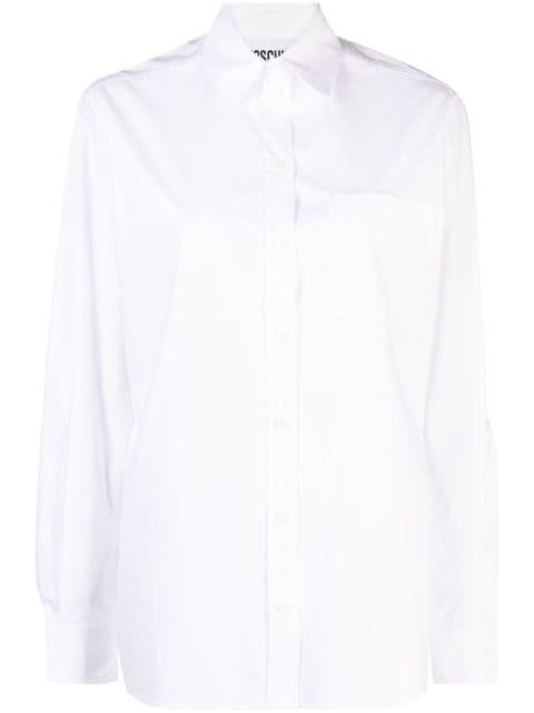 logo-print poplin shirt by MOSCHINO