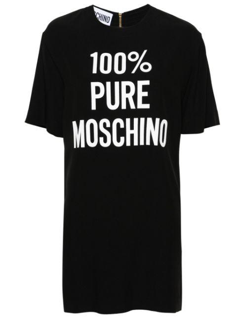 logo-print satin mini dress by MOSCHINO