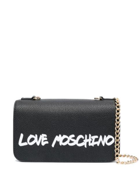 logo-print shoulder bag by MOSCHINO