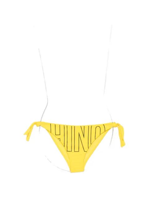 logo-print side-tie bikini bottoms by MOSCHINO