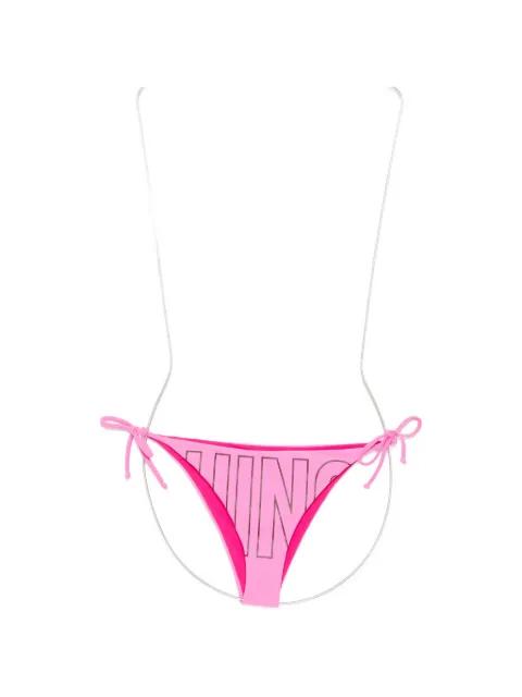 logo-print side-tie bikini bottoms by MOSCHINO