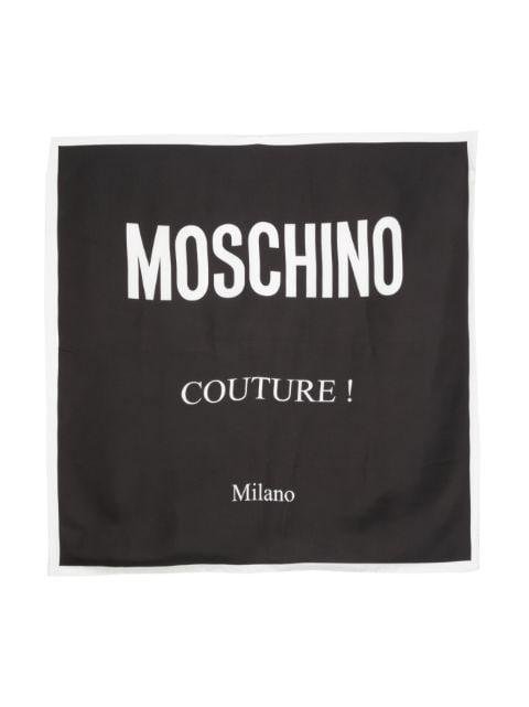 logo-print silk scarf by MOSCHINO