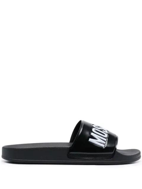 logo-print slides by MOSCHINO