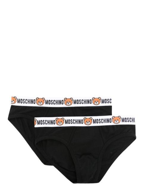 logo-print strap cotton-blend boxers by MOSCHINO