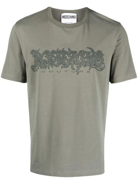 logo-print stretch-cotton T-shirt by MOSCHINO