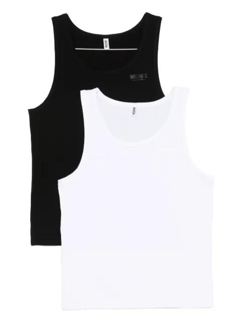 logo-print tank top (pack of two) by MOSCHINO