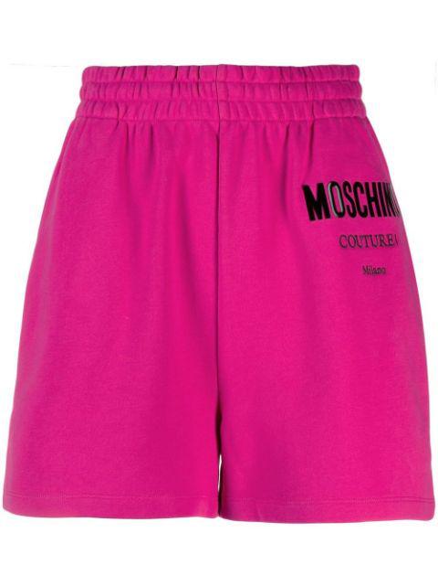 logo-print track shorts by MOSCHINO