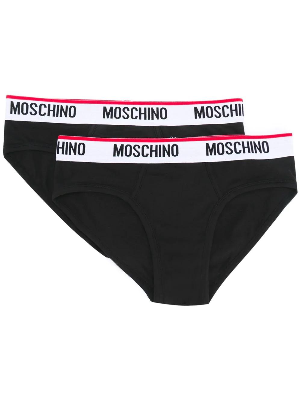 logo-strap briefs (set of two) by MOSCHINO