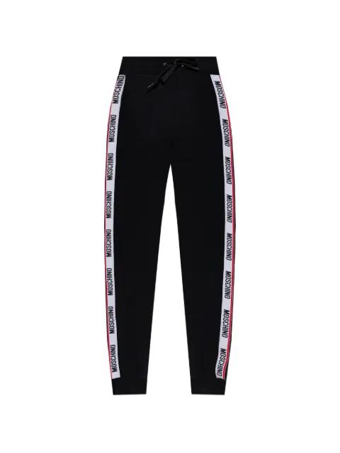 logo stripe trousers by MOSCHINO