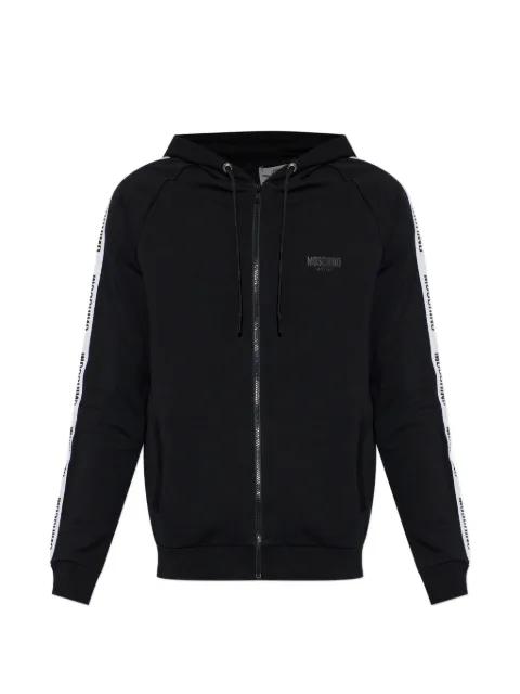 logo-tape zip-up hoodie by MOSCHINO