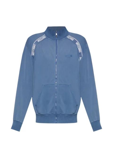 logo-tape zip-up sweater by MOSCHINO