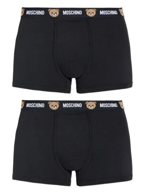 logo teddy-detail cotton boxers (pack of two) by MOSCHINO