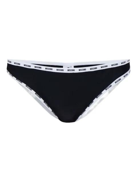 logo-trim bikini bottoms by MOSCHINO