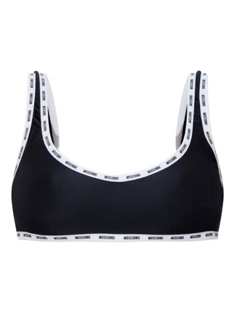 logo-trim bikini top by MOSCHINO