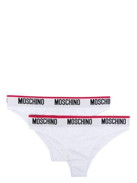 logo-waistband Brazilian briefs (pack of two) by MOSCHINO