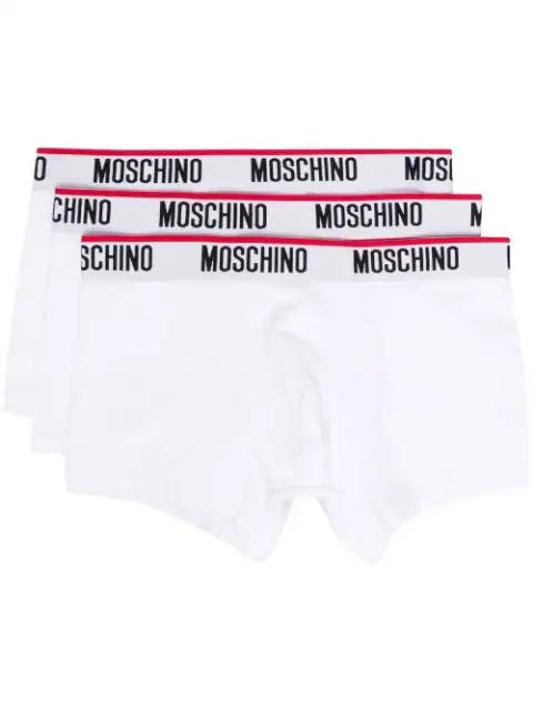logo-waistband boxers (set of three) by MOSCHINO