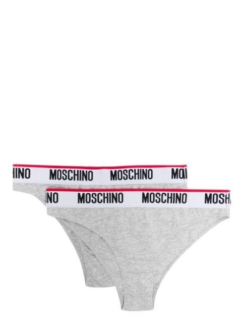 logo-waistband briefs (pack of two) by MOSCHINO