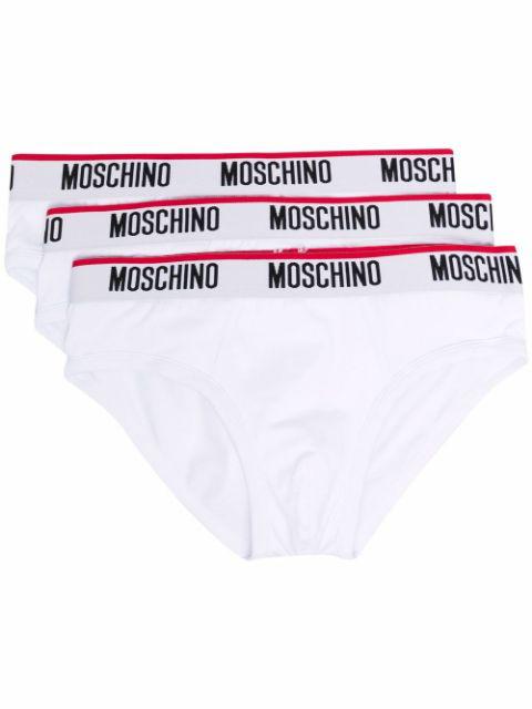 logo-waistband briefs (set of three) by MOSCHINO