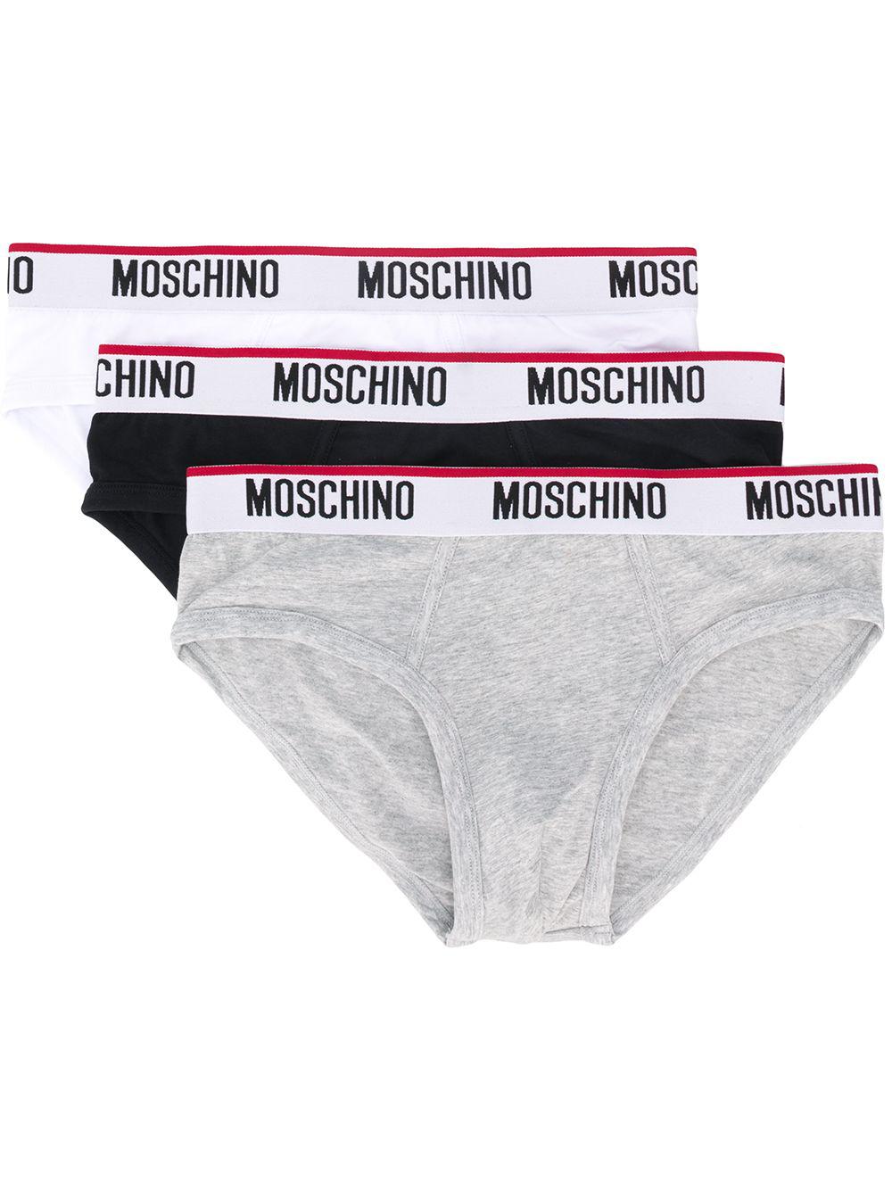 logo waistband briefs (set of three) by MOSCHINO