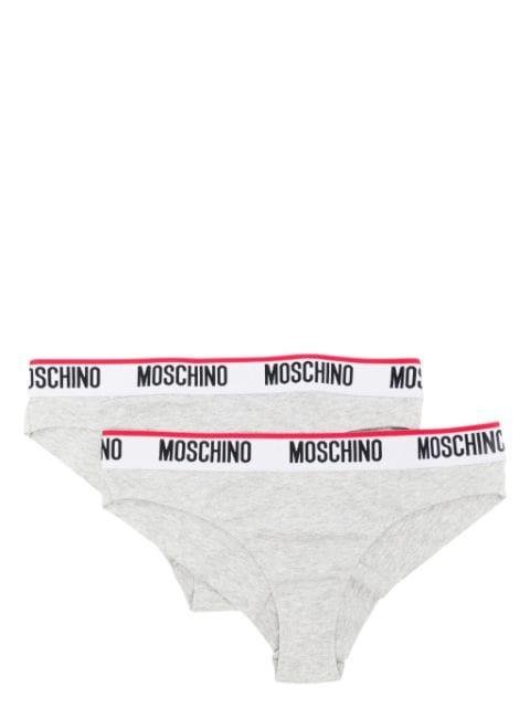 logo-waistband cotton briefs (pack of two) by MOSCHINO