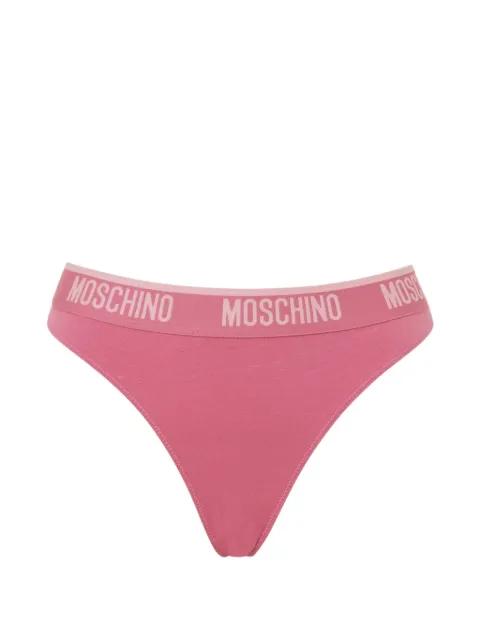 logo-waistband thongs by MOSCHINO