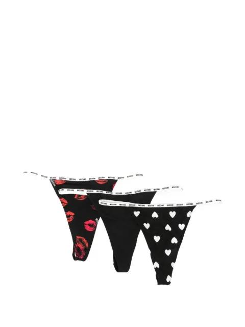logo-waistband thongs (set of three) by MOSCHINO