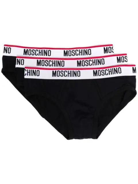 logo-waistband three-pack briefs by MOSCHINO