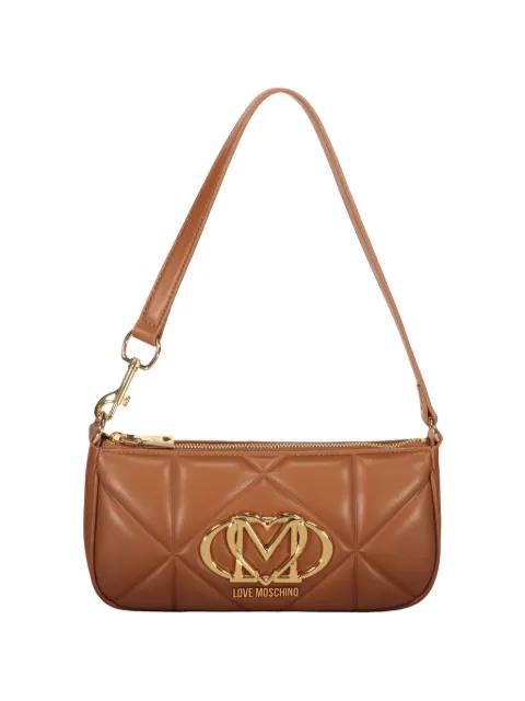 metallic logo shoulder bag by MOSCHINO