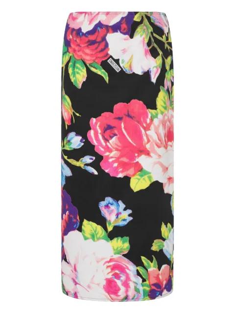 midi floral-pattern skirt by MOSCHINO