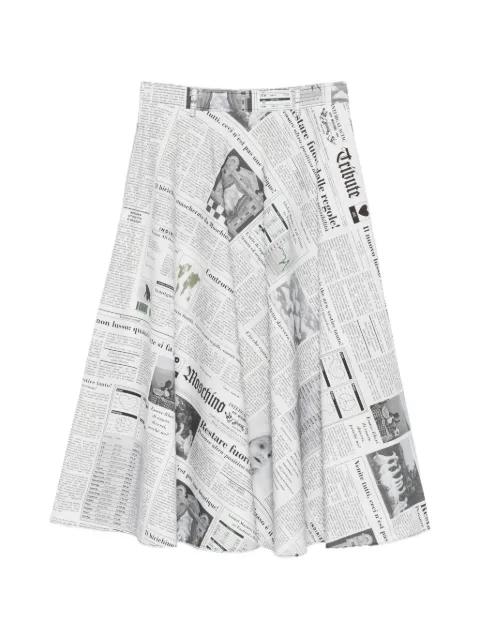 midi newspaper-print skirt by MOSCHINO