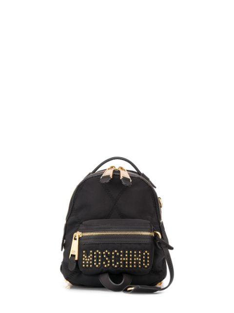 mini studded logo backpack by MOSCHINO