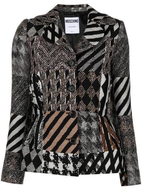 mix-print single-breasted jacket by MOSCHINO