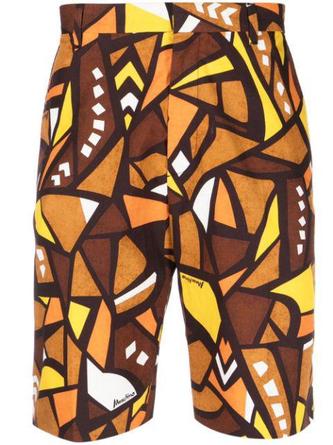 mosaic-print tailored shorts by MOSCHINO