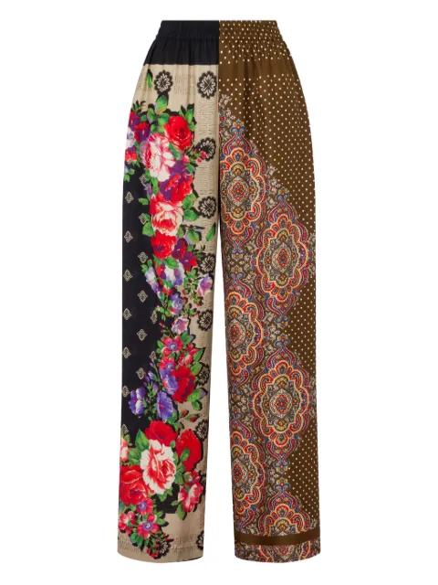 multi-pattern palazzo pants by MOSCHINO