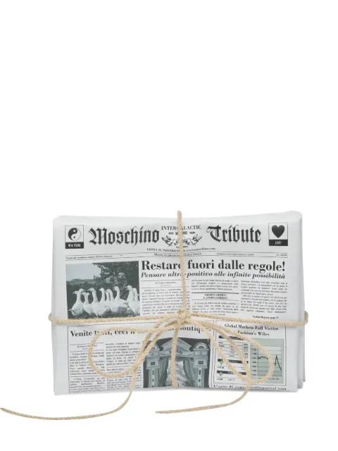 newspaper-print clutch bag by MOSCHINO