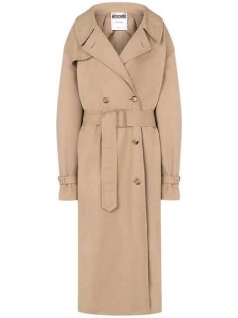 notched-lapel trench coat by MOSCHINO