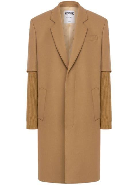 notched-lapels single-breasted coat by MOSCHINO