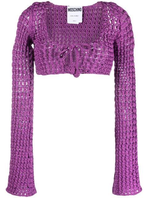open-knit cropped top by MOSCHINO