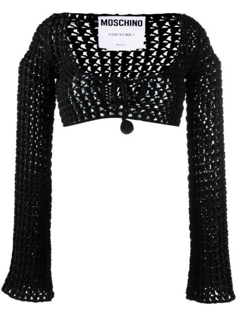 open-knit cropped top by MOSCHINO