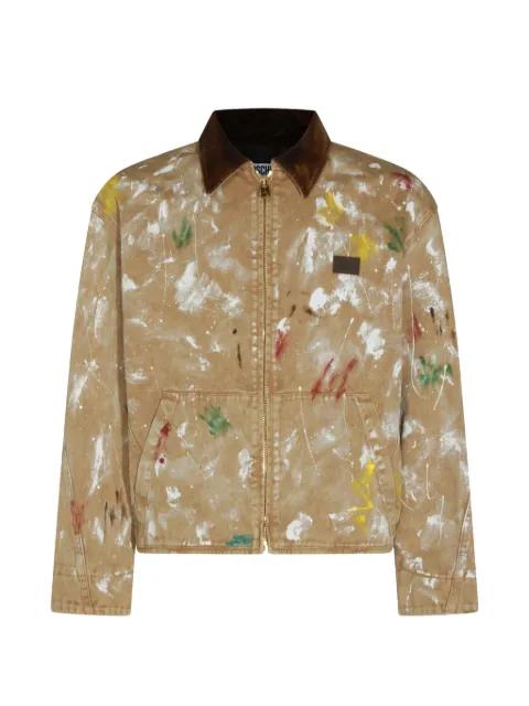 paint-splash corduroy-collar jacket by MOSCHINO