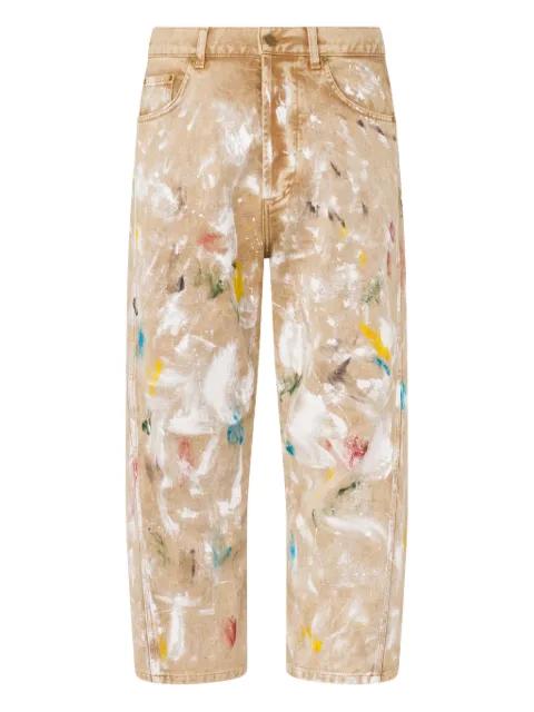paint-splatter cotton jeans by MOSCHINO