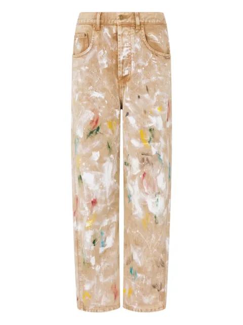 paint-splatter trousers by MOSCHINO